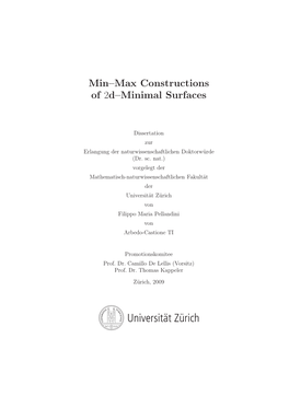 Min–Max Constructions of 2D–Minimal Surfaces