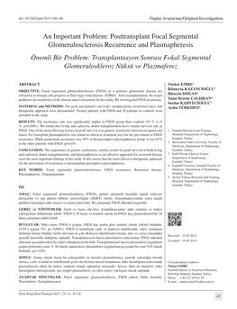 Posttransplant Focal Segmental Glomerulosclerosis Recurrence