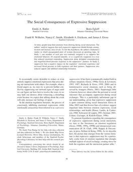 The Social Consequences of Expressive Suppression