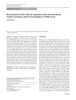 Reconstruction of the Allerød Vegetation of the Neuwied Basin, Western Germany, and Its Surroundings at 12,900 Cal B.P