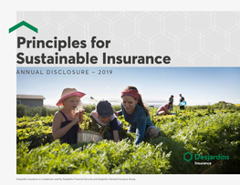 Principles for Sustainable Insurance ANNUAL DISCLOSURE – 2019
