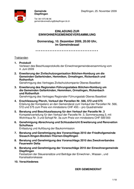 Versammlung 20091210