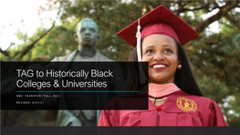 TAG to Historically Black Colleges & Universities