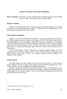 Congress of People's Deputies of the USSR) 26 and 27 May 1989 (Supreme Soviet of the USSR)