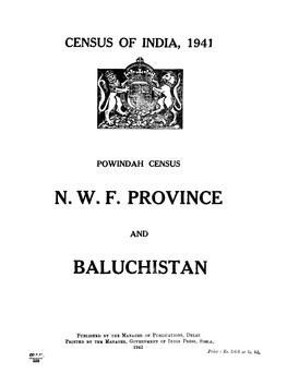 Powindah Census N.W.F. Province , Baluchistan