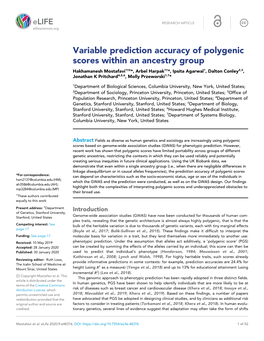 Variable Prediction Accuracy of Polygenic Scores Within an Ancestry