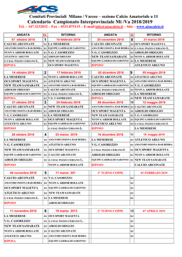 Calendario 18-19