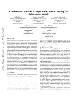 Continuous Control with Deep Reinforcement Learning for Autonomous Vessels