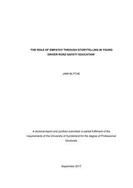 The Role of Empathy Through Storytelling in Young Driver Road Safety Education’