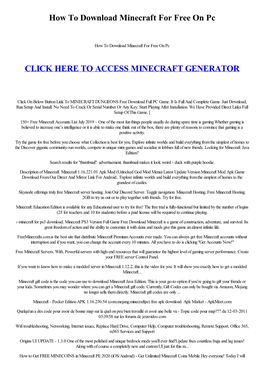 How to Download Minecraft for Free on Pc