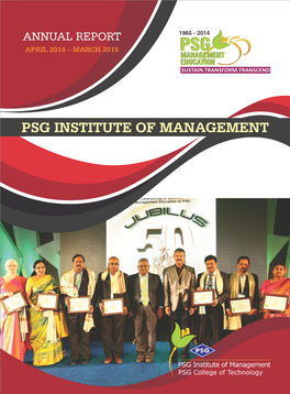 PSGIM Annual Report 2014-2015