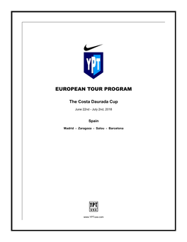 European Tour Program