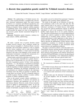 A Discrete Time Population Genetic Model for X-Linked Recessive Diseases