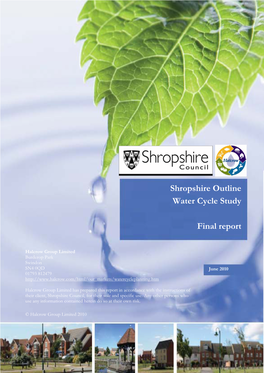 Shropshire Outline Water Cycle Study Final Report