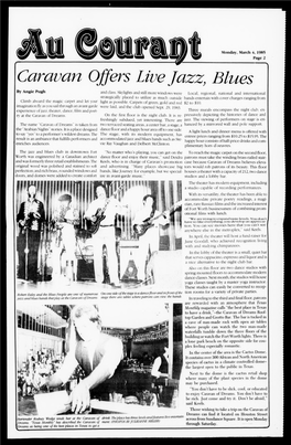 Caravan Offers Live Fazz, Blues