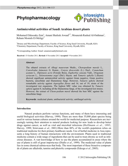 Antimicrobial Activities of Saudi Arabian Desert Plants