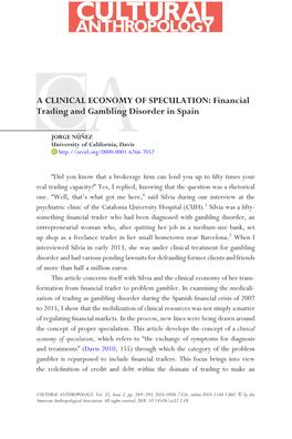 Financial Trading and Gambling Disorder in Spain