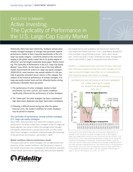 The Cyclicality of Performance in the US Large-Cap Equity Market