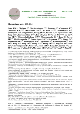 Mycosphere Notes 169–224 Article