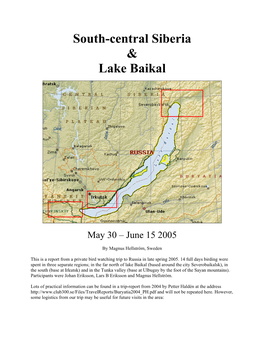 South-Central Siberia & Lake Baikal