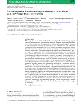 'Not a Simple Game': Pyrenees' Palaeozoic Warning