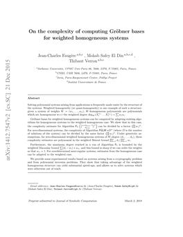 On the Complexity of Computing Gröbner Bases for Weighted