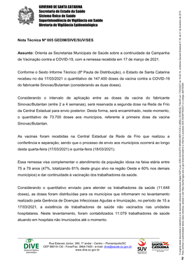 Nota Técnica Nº 005/2021