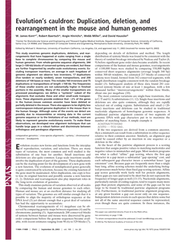 Duplication, Deletion, and Rearrangement in the Mouse and Human Genomes