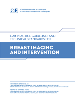 CAR Breast Imaging and Intervention Guideline