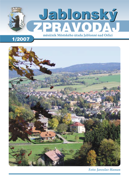 Jablonskýjablonský ZPRAVODAJ Měsíčník Městského Úřadu Jablonné Nad Orlicí 1/2007