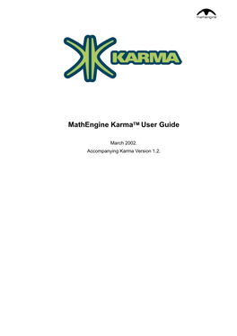 Mathengine Karmatm User Guide