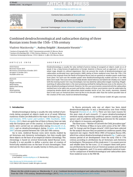 Combined Dendrochronological and Radiocarbon Dating of Three Russian Icons from the 15Th–17Th Century