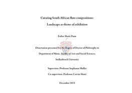 Curating South African Flute Compositions: Landscape As Theme of Exhibition