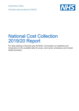 National Cost Collection 2019/20 Report
