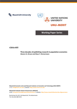 Three Decades of Publishing Research in Population Economics Alessio J.G