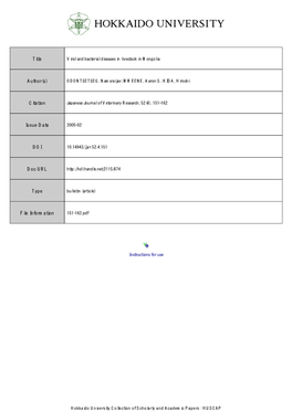 Viral and Bacterial Diseases in Livestock in Mongolia