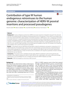 Contribution of Type W Human Endogenous
