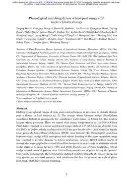 Phenological Matching Drives Wheat Pest Range Shift Under Climate Change