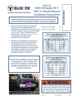 Installation Instructions