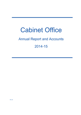 Cabinet Office Annual Report and Accounts 2014-15