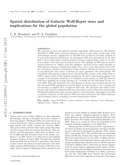 Spatial Distribution of Galactic Wolf-Rayet Stars and Implications for the Global Population