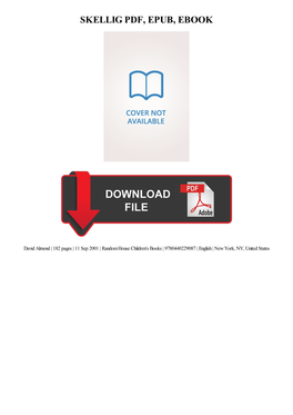 PDF Download Skellig Ebook Free Download
