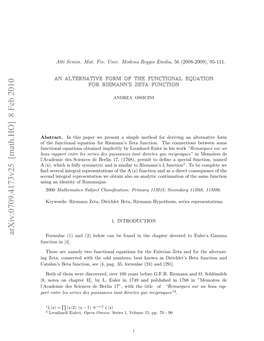 An Alternative Form of the Functional Equation for Riemann's Zeta Function