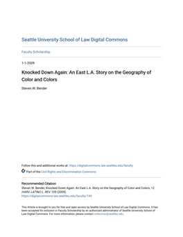 An East LA Story on the Geography of Color and Colors