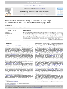 An Examination of Rushtonâ€™S Theory of Differences in Penis Length