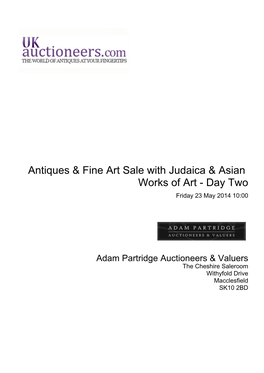 Antiques & Fine Art Sale with Judaica & Asian Works Of