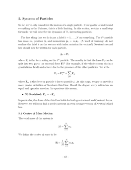 5. Systems of Particles