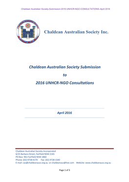 Chaldean Australian Society Inc