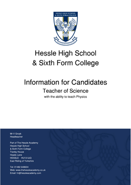 Hessle High School & Sixth Form College Information