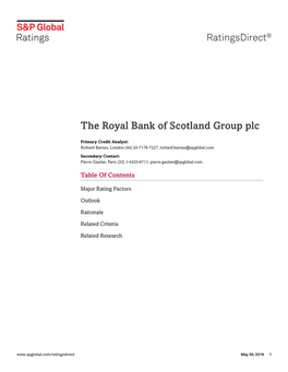 The Royal Bank of Scotland Group Plc
